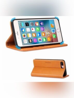 SHIELDON iPhone 7/8 Plus Case-Card Holder - Leather / TPU